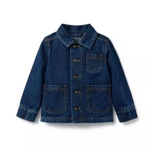 Janie and Jack Denim Chore Jacket in Dark Wash Size 18/24 Months
